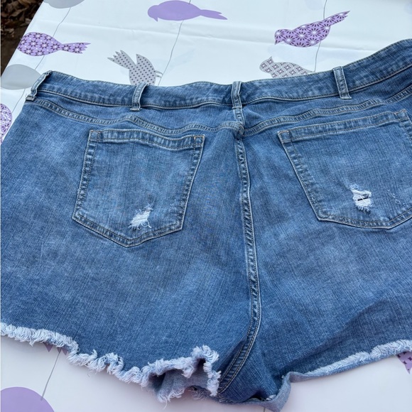 Torrid plus size 26 women’s raw edge distressed denim shorts very good condition - Picture 5 of 11